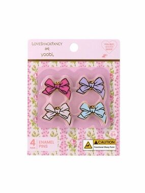 LoveShackFancy x Target - Yoobi 4pk
Enamel Pins Bows Brand New